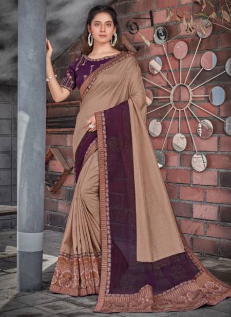 Dark Cream Colour Mahotsav Adveka New Designer Fancy Party Wear Saree Collection 41114